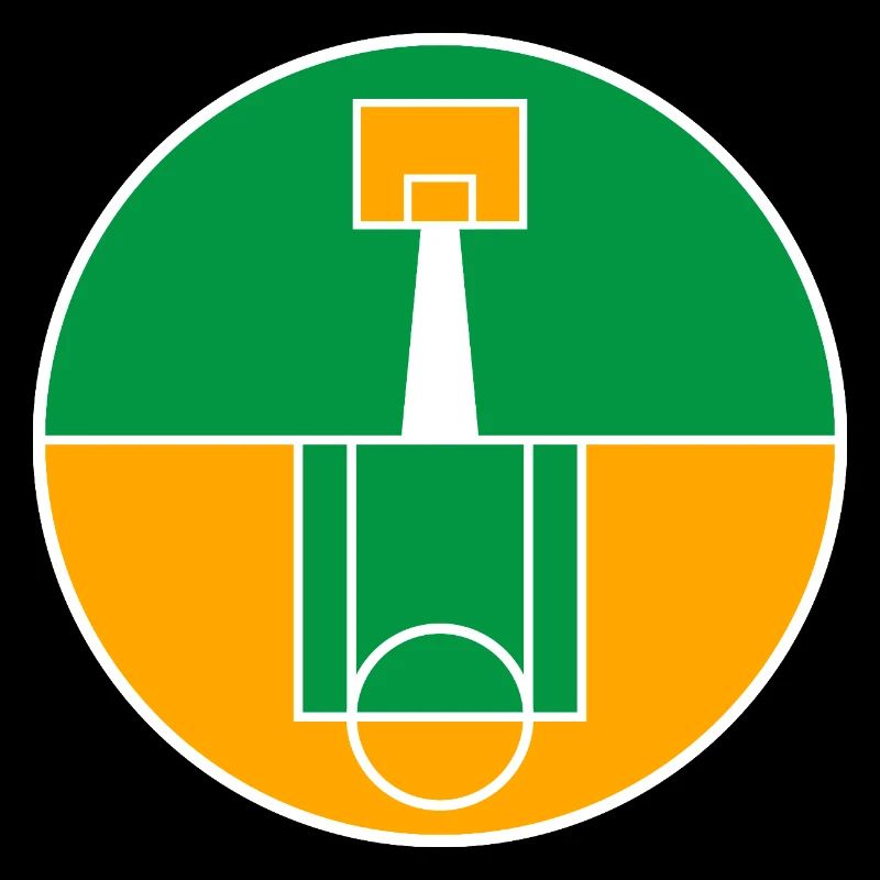 Emblème circulaire du terrain de basket-ball