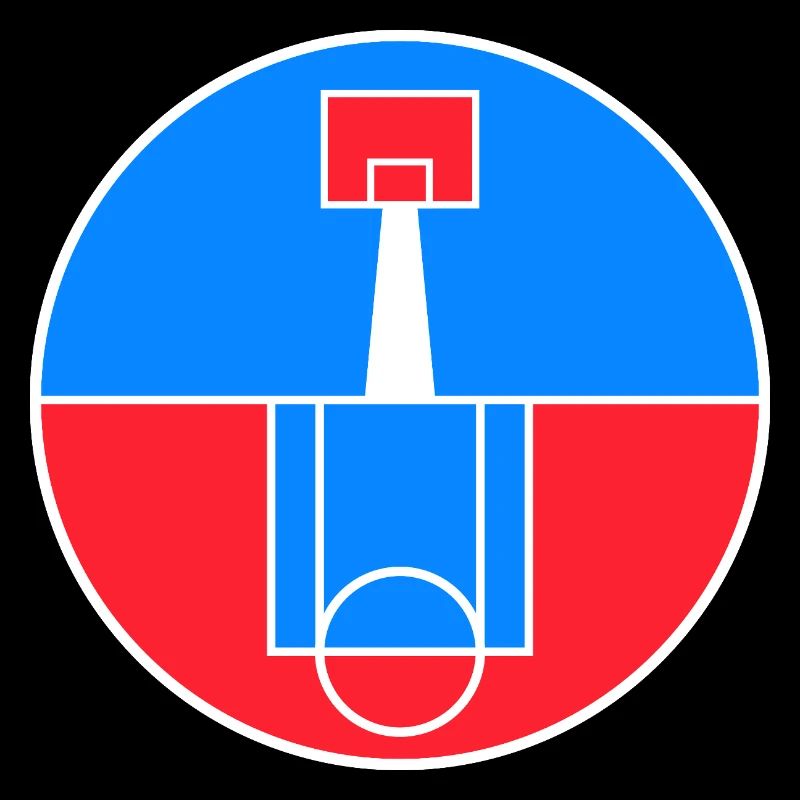 Rundes Basketballfeld-Abzeichen