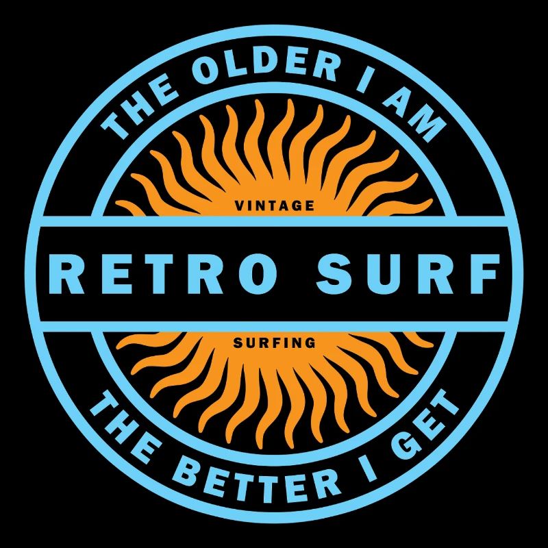 Retro Surf Sunburst Vintage-Surf-Logo