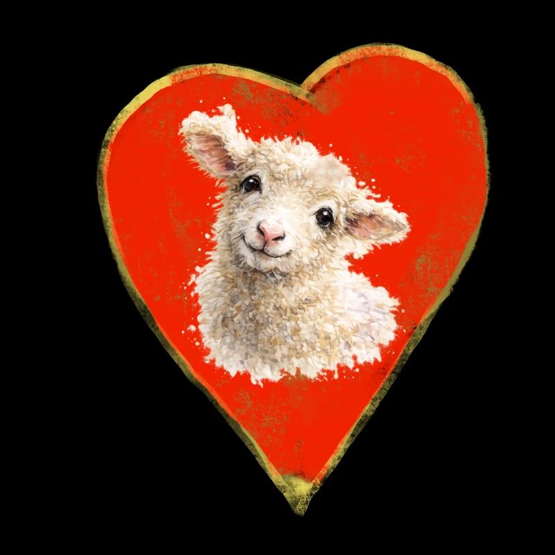 Lamm im Herzmotiv