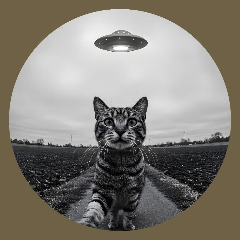 Design drôle d’extraterrestre d’un chat spatial OVNI