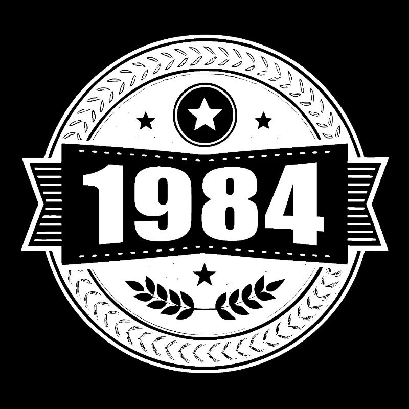 1984 Retro Abzeichen, Geboren 1983. Rundes Emblem
