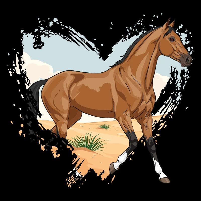 Ein Akhal-Téké-Pferd im Herzen