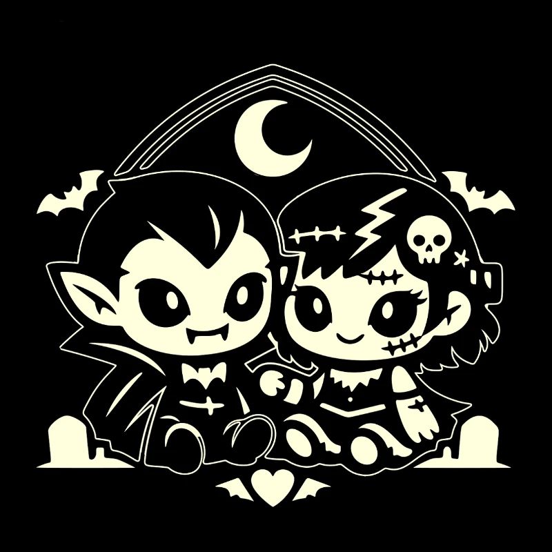 Duo de vampires adorables nocturnes