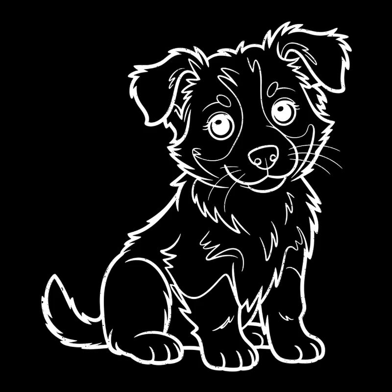 Dessin de contour de Chien câlin