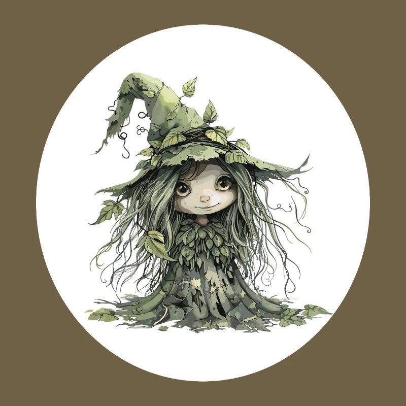 Gobelin fée de la forêt dans la forêt de feuilles