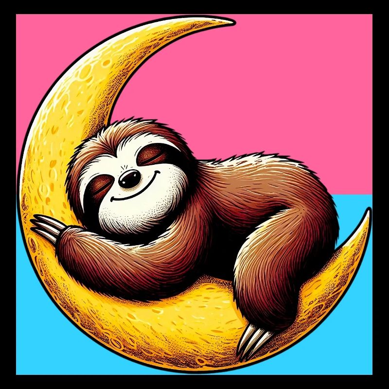 Faultier schläft auf dem Mond