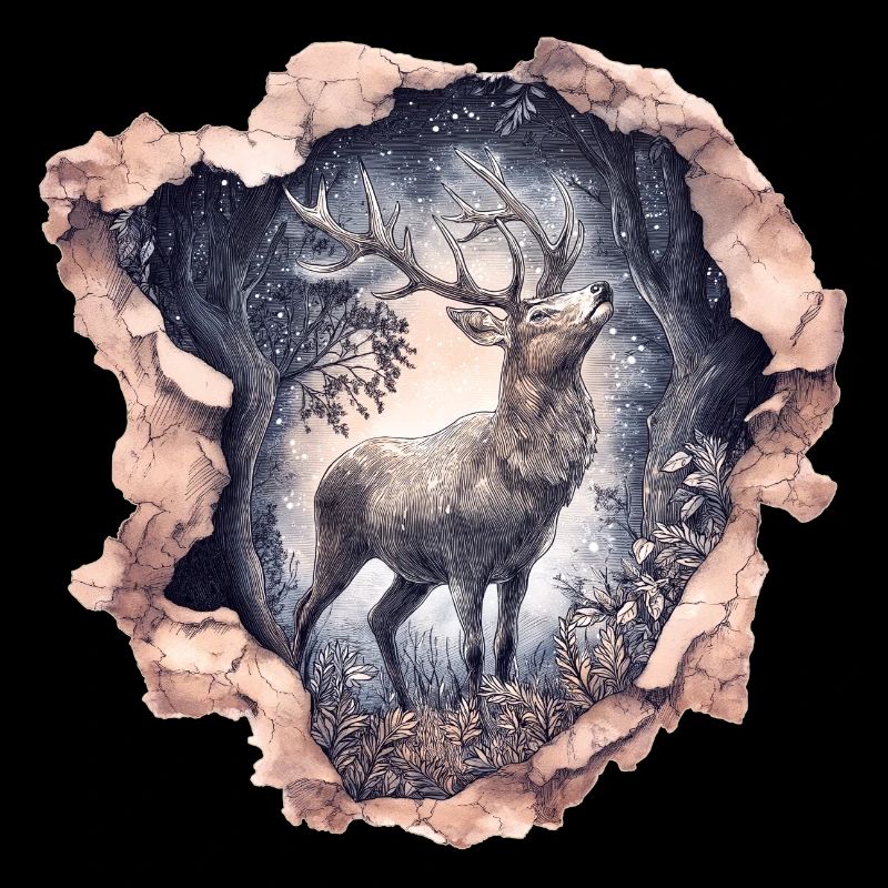 Cerf Ciel étoilé