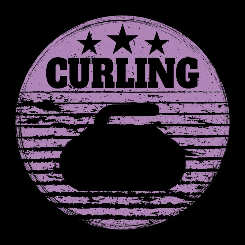 Curling Stein Wintersport Vintage Retro Style