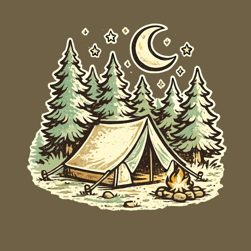Nuits de lune en camping en forêt