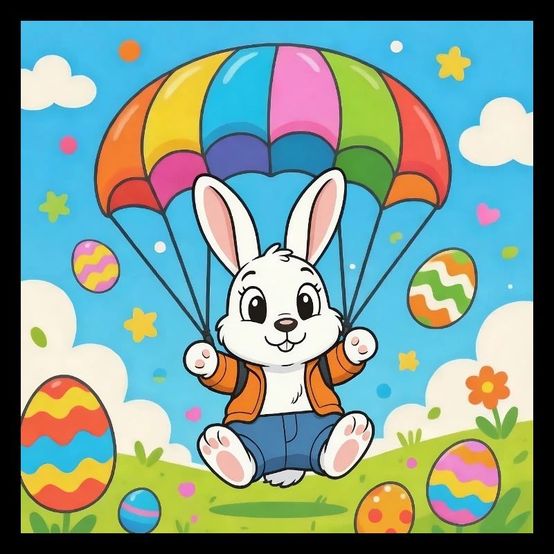 Osterhase mit Fallschirm