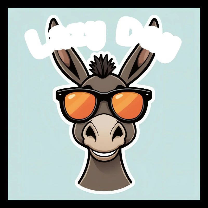 Âne en lunettes orange été