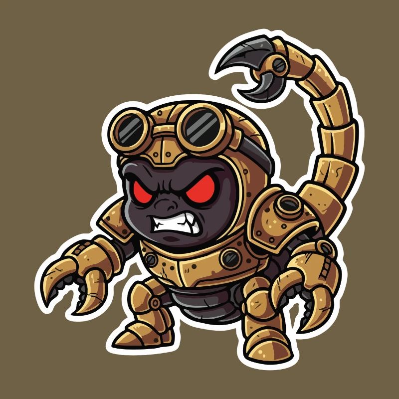 Skorpion Bionic Steampunk Krieger Messingnieten