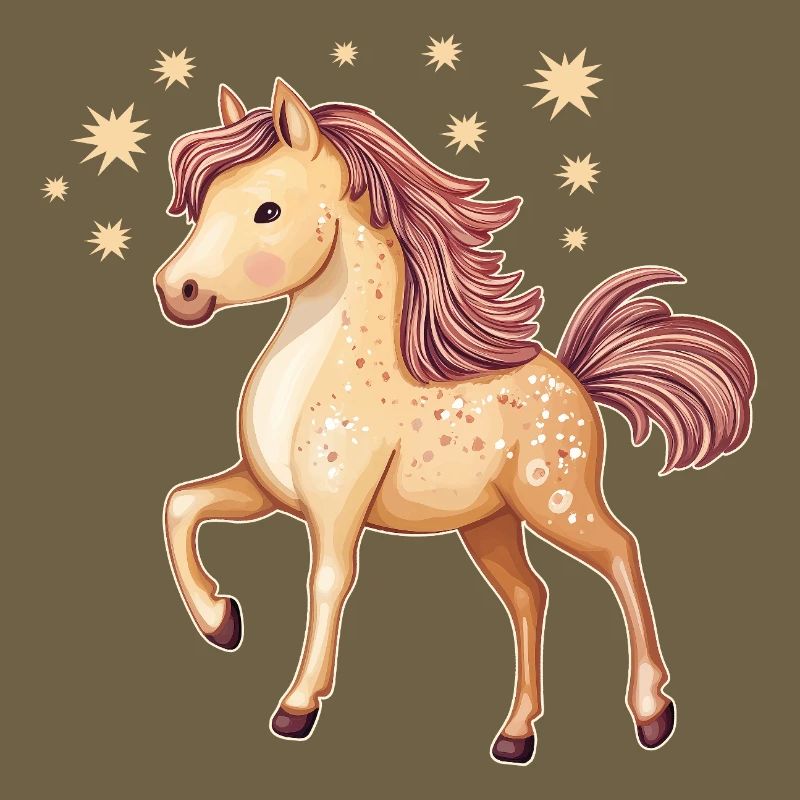Cheval mignon avec des étoiles