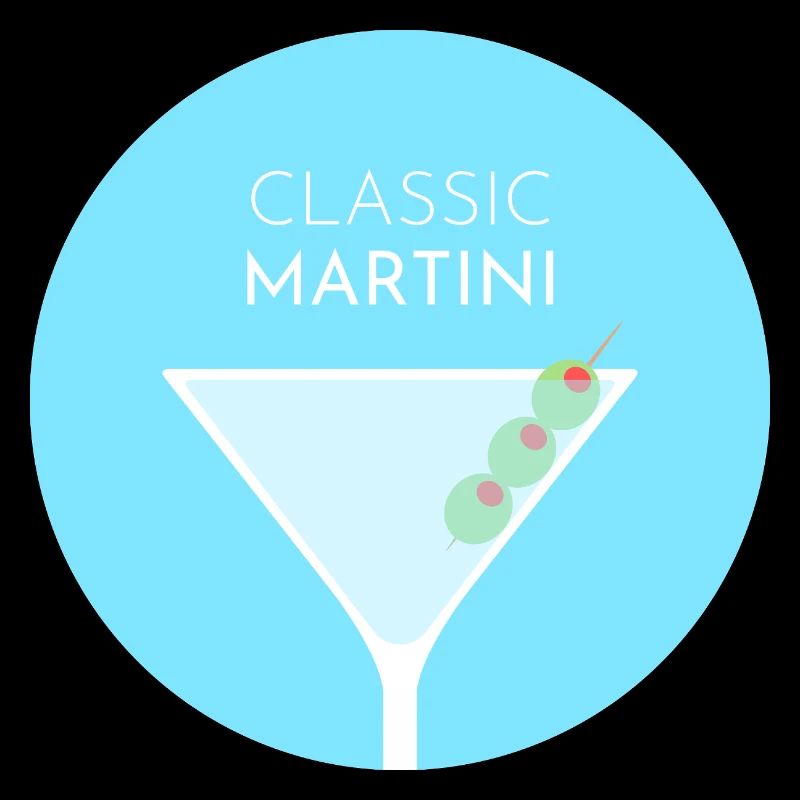 Klassischer Martini-Cocktail – Flachfarbiges Design