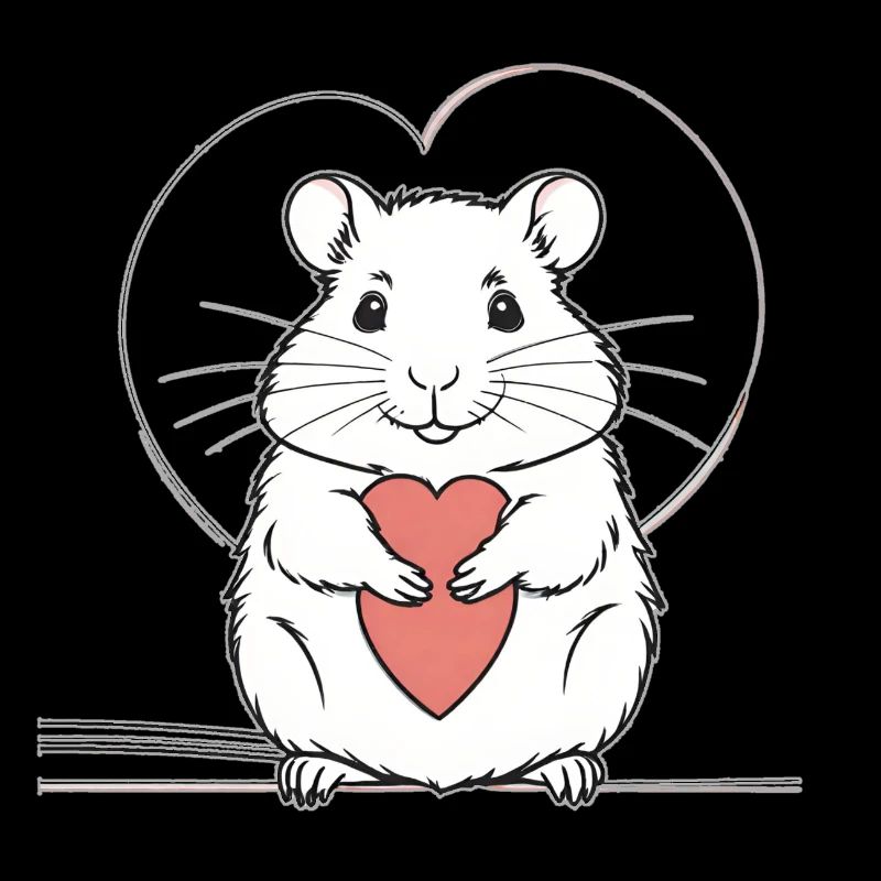 Heart Hamster Love Design