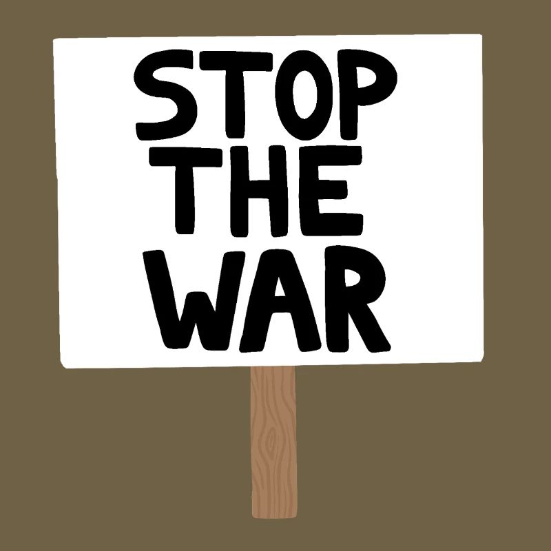 Stopp das Kriegsprotest-Schild