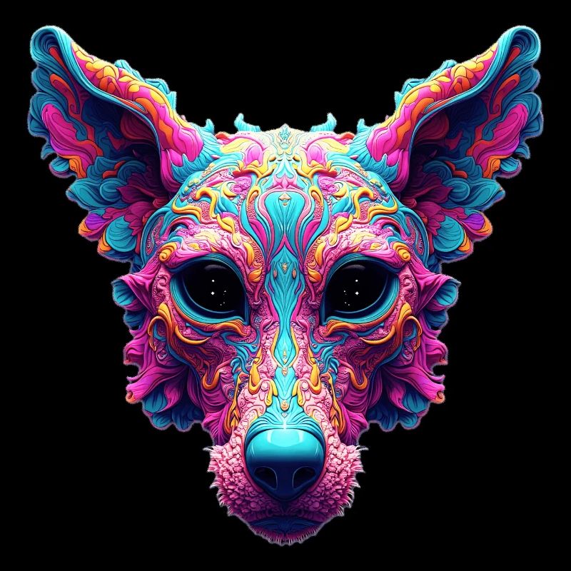Psychedelischer bester Freund – Hundedesign-T-Shirt