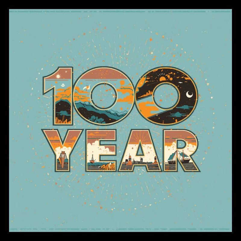 100 Year Retro Landscape