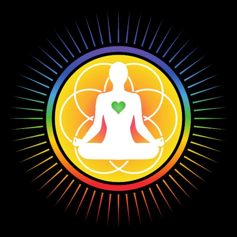 Symbole de l'aura et du chakra avec les 7 couleurs des chakras