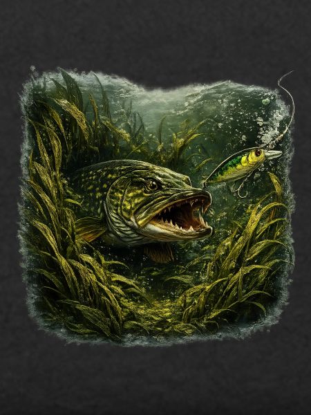 Hecht-Hinterhalt-Räuberfisch-Design