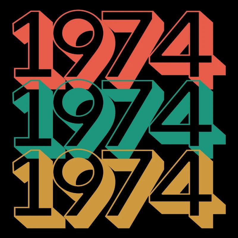 Motif rétro de blocs de couleurs 1974