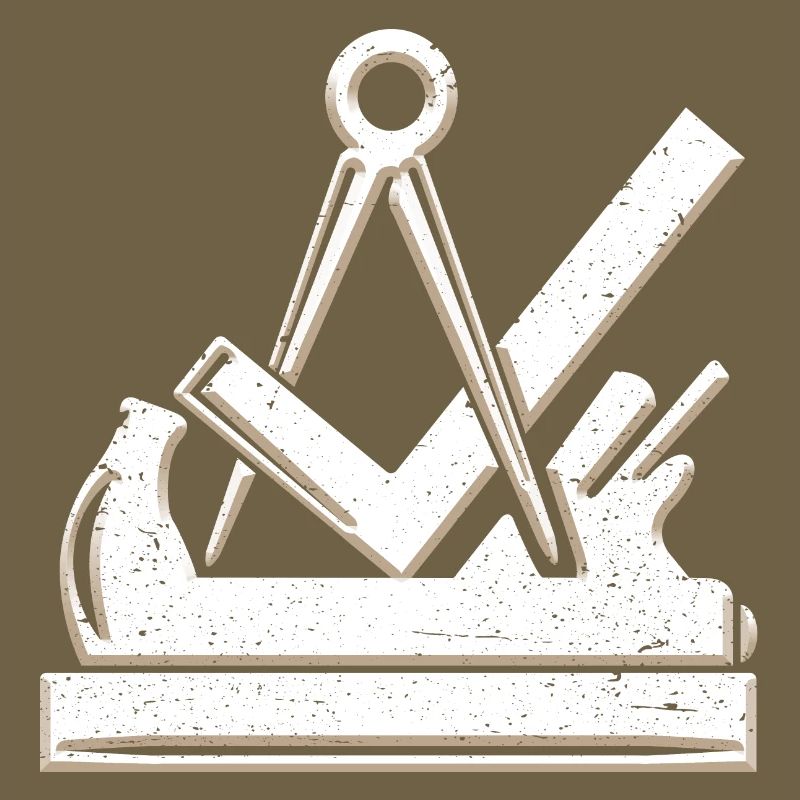 Carpenter et menuisier symbole de guilde 3D grunge utilisé