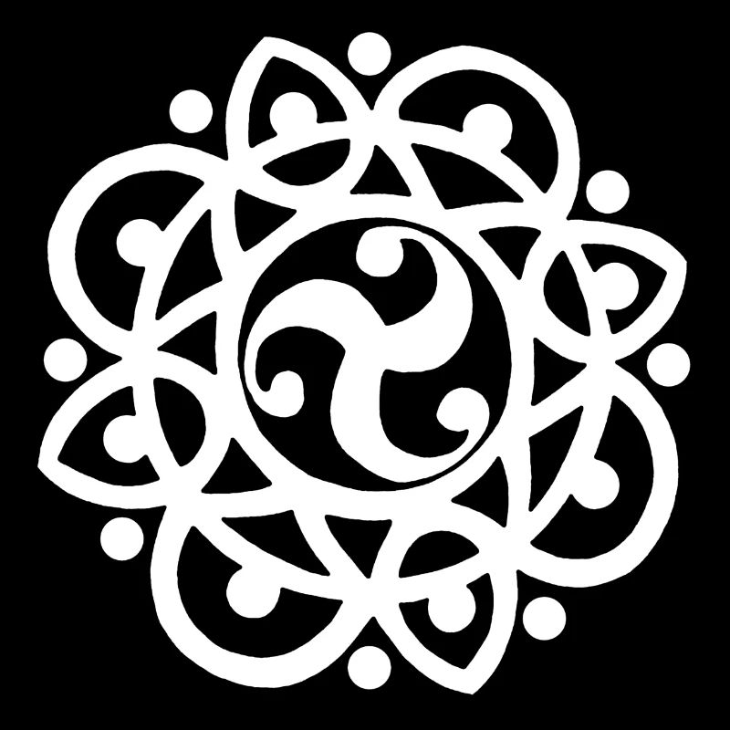 Fleur et soleil celtes (blanc)