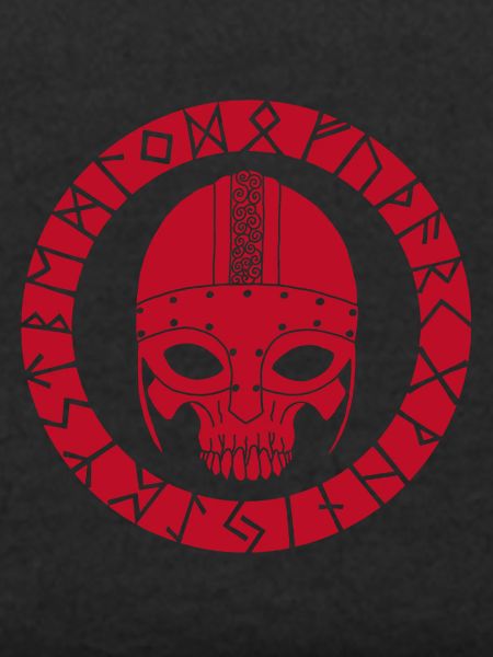 Rotes Wikinger-Todeskopf
