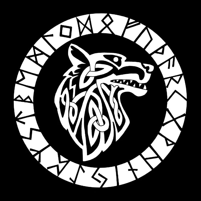 Emblème viking du loup blanc