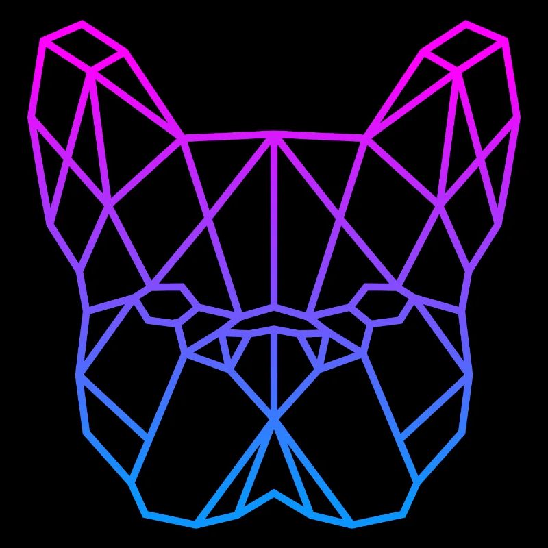 Bouledogue Français Logo polygonal grand