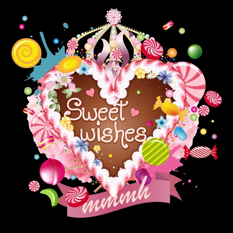 Lebkuchenherz mit Zuckerguß Wünsche und Krone
