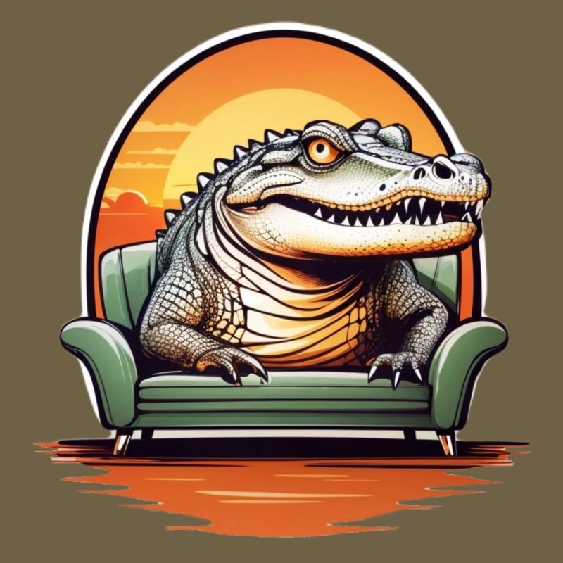 Alligator auf Sofa