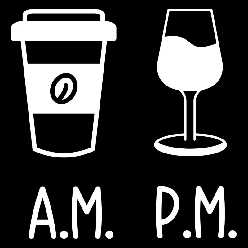 A.M. vs P.M. Kaffee-Wein Silhouette