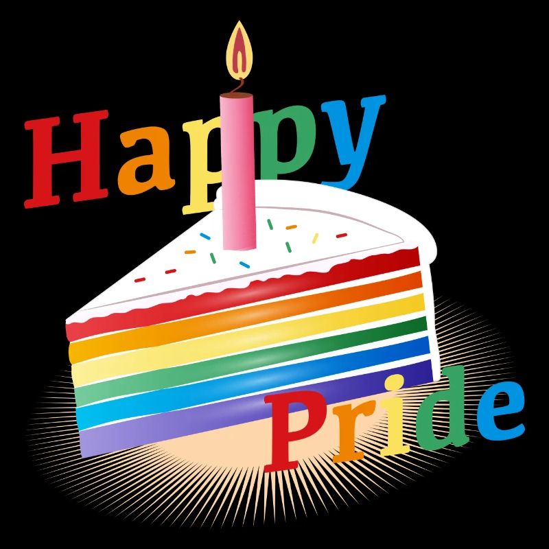 Un morceau de gâteau arc-en-ciel avec bougie d’anniversaire