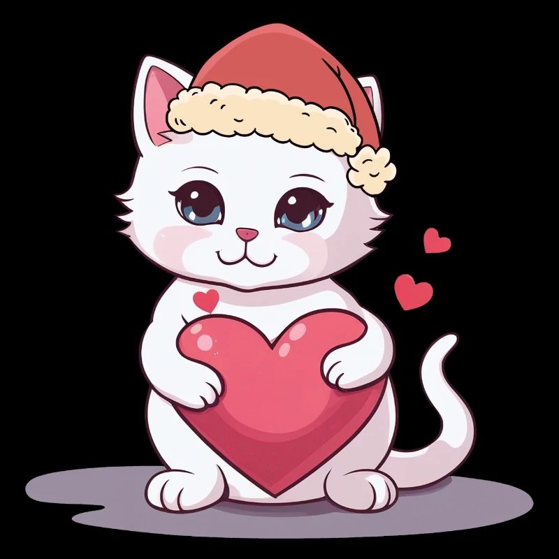 Xmas Katze Kätzchen Katzen Weihnachtsmann Nikolaus