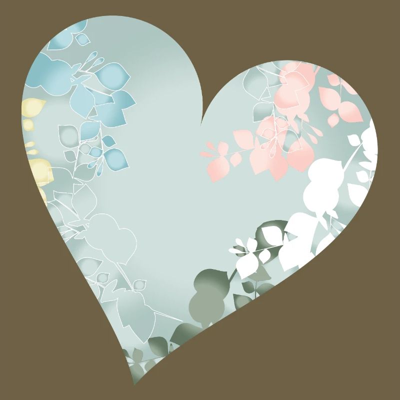 Pastel heart with floral pattern