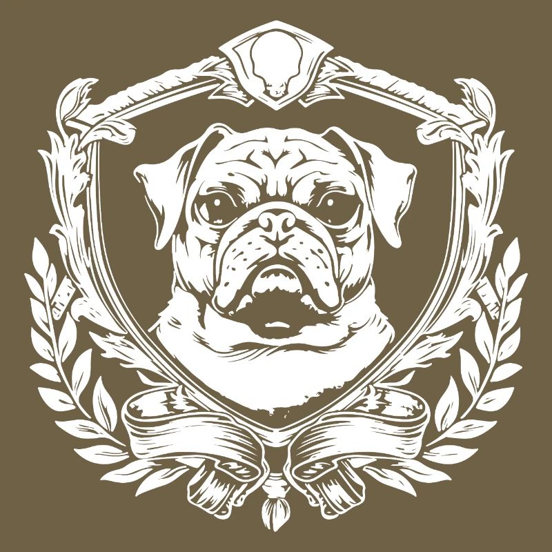 Blason de bouledogue avec laurier