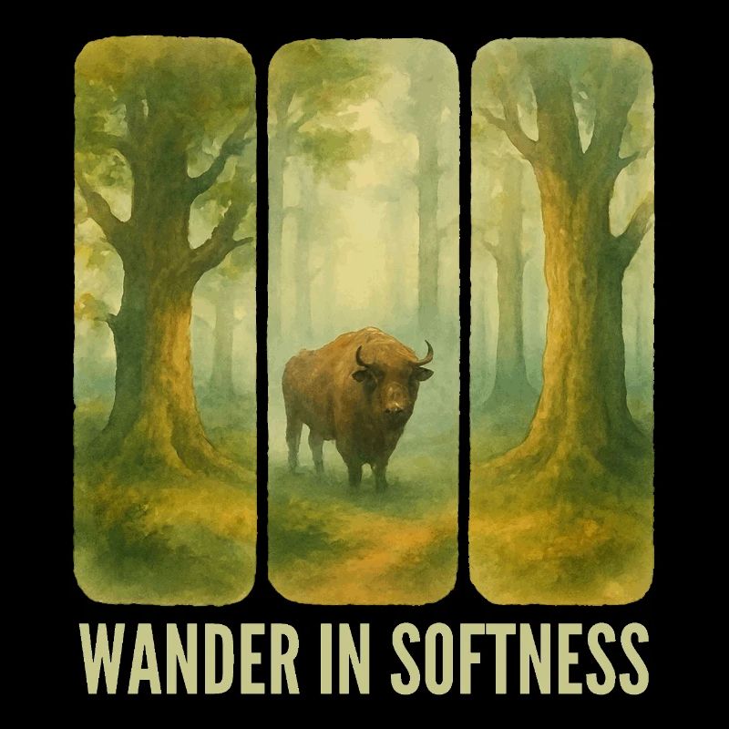 Wandernde Bisons im Wald