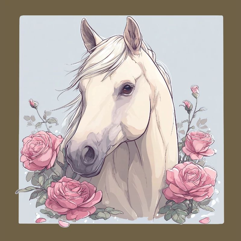 Pferd mit Blumen