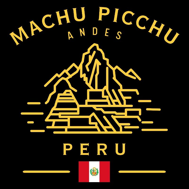 Machu Picchu Linienkunst Peru Design