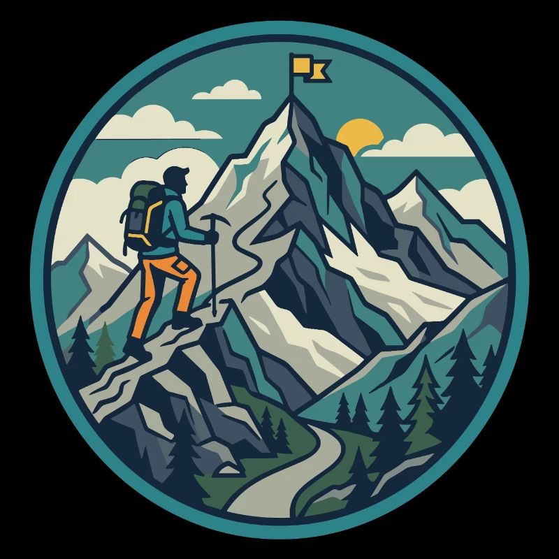 Motif du sommet de l’aventure alpiniste