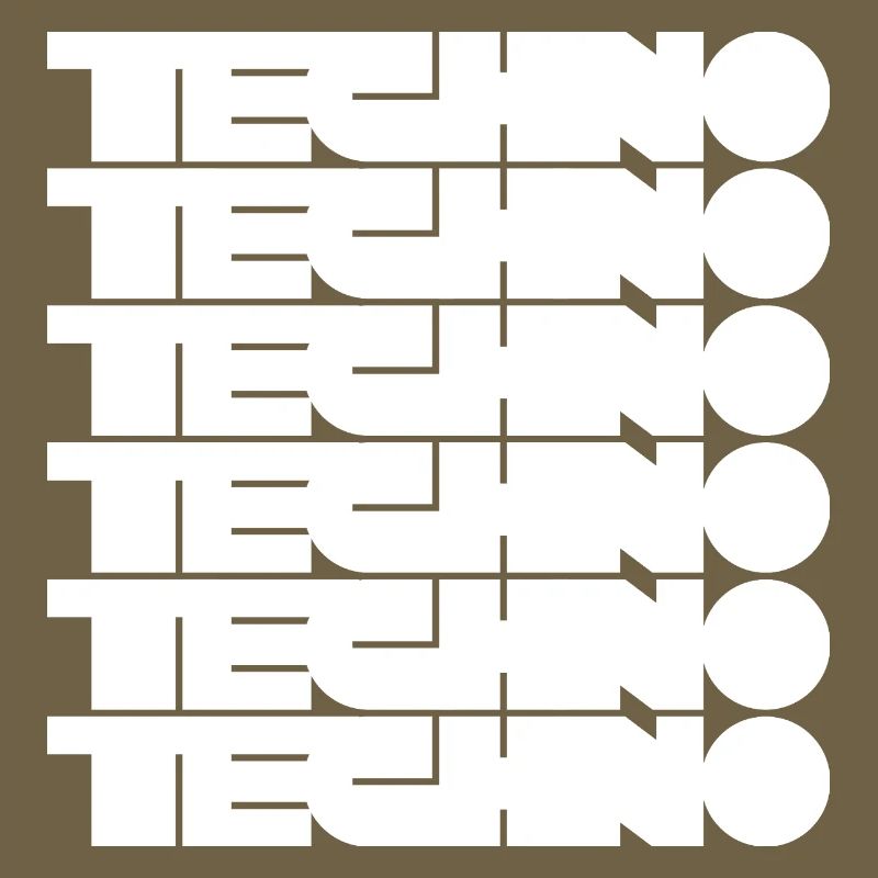 Techno Music Bold Abstract Geometry Logo