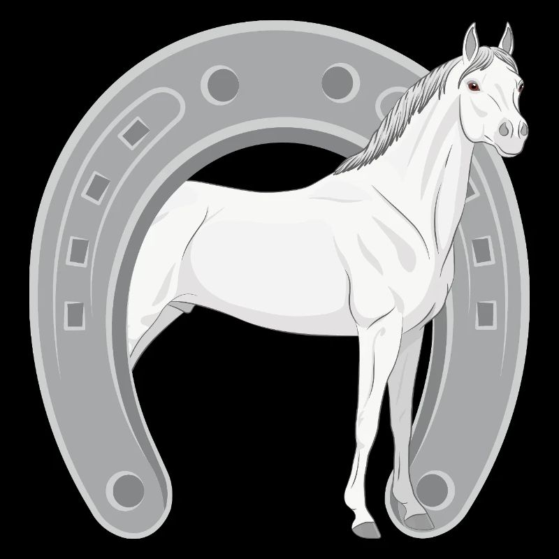 Un cheval Abbayan dans un fer à cheval retourné