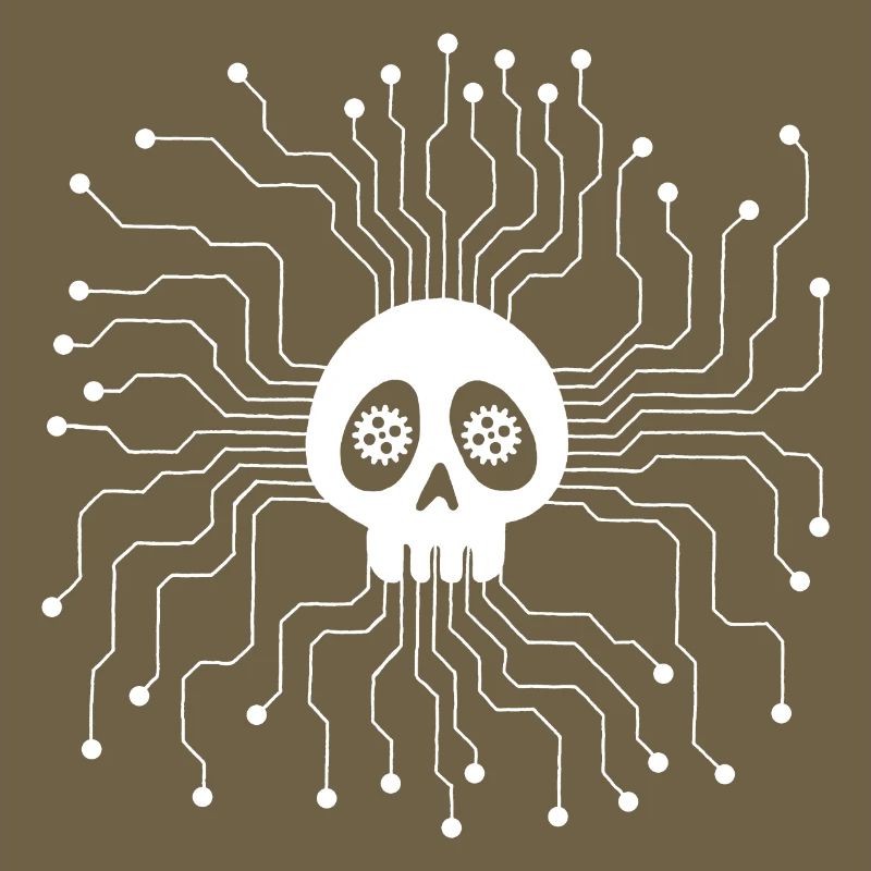 Microprocessor Skull (White)