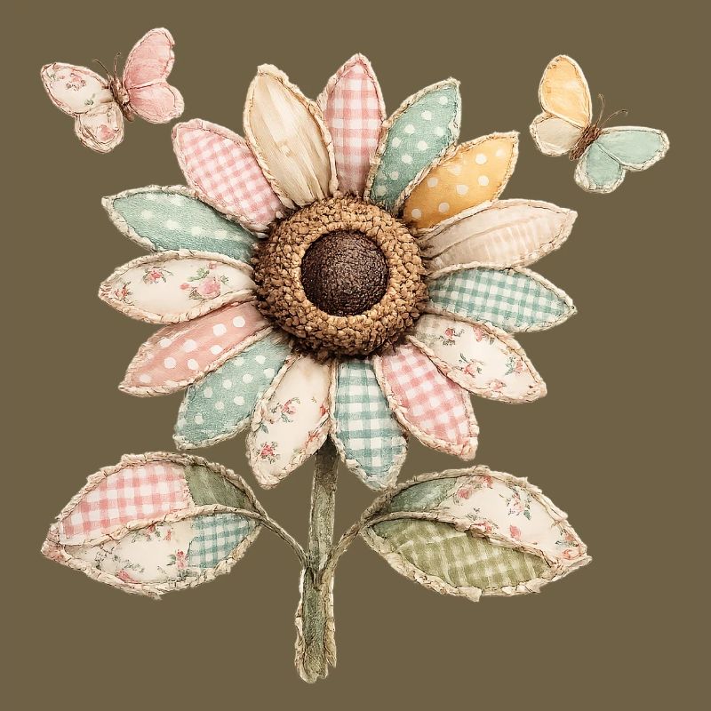 Sonnenblume Schmetterling Patchwork Vintage