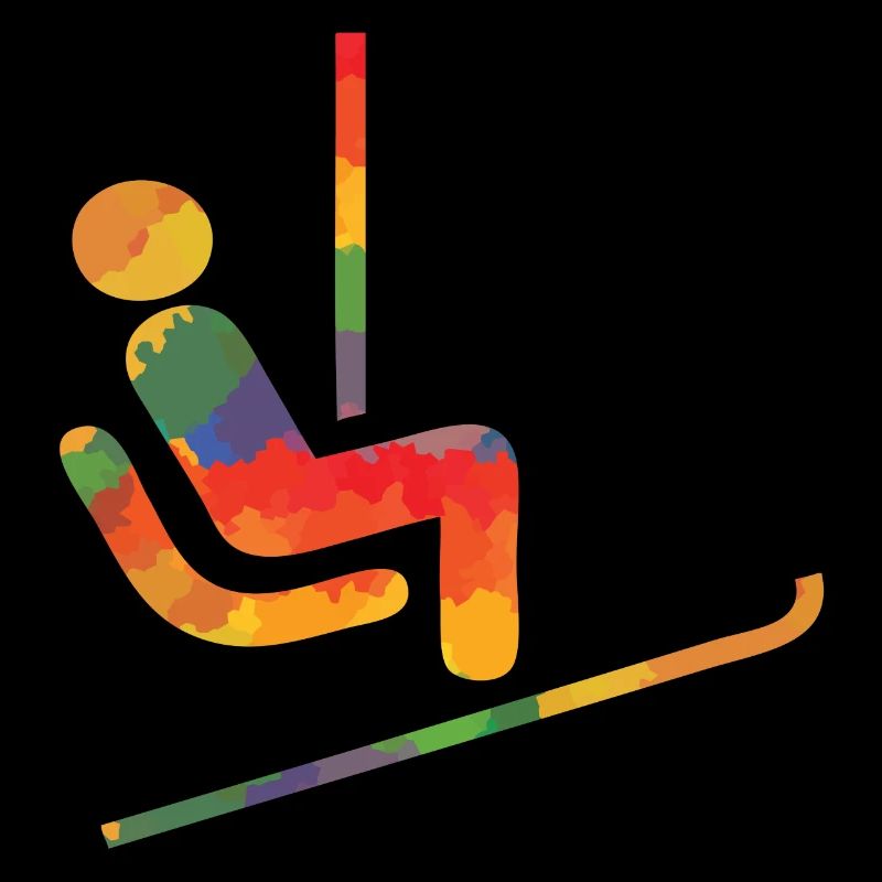 Farbiger Ski Läufer