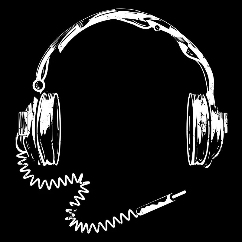 Retro headphones with cable
