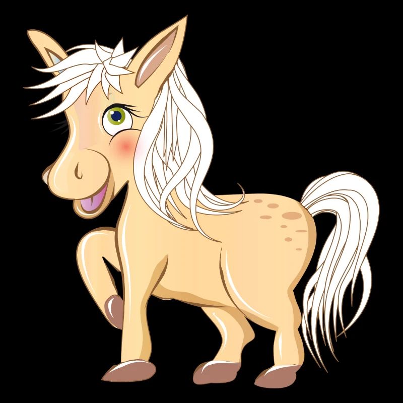 zauberhaftes niedliches Pony strahlend u. lachend
