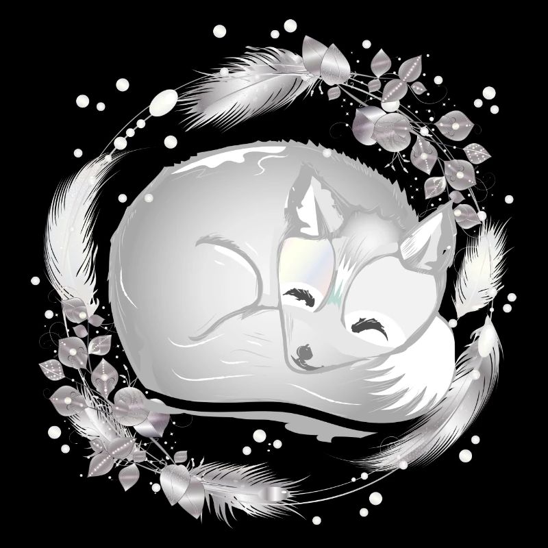 kleiner Polar Fuchs schlafend in Silberfarben